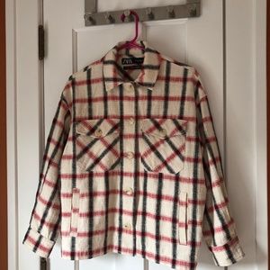Zara shacket Size XS Red Plaid